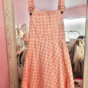 Bonne Chance Pink Gingham Pinafore